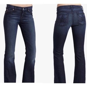 Vintage 7 for all man kind Jean Flare Pants “A” pocket low Rinse wash fade